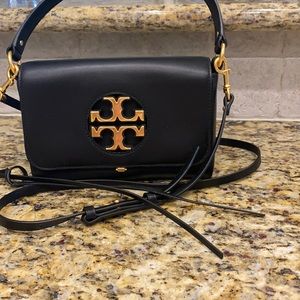 Tory Burch Miller Metal mini black leather